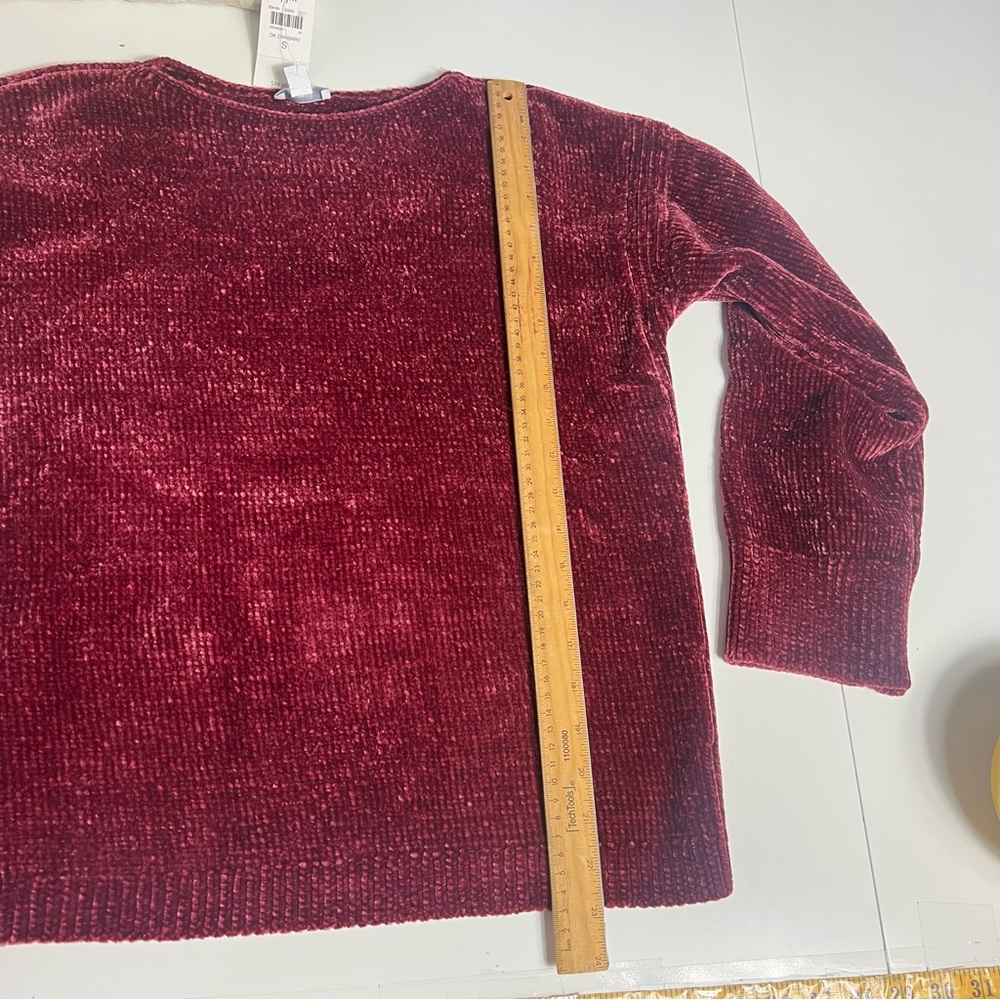 J.jill Pure Jill Luxe-Chenille Pullover Sweater Pomegranate Sweater S NWT - Picture 5 of 8